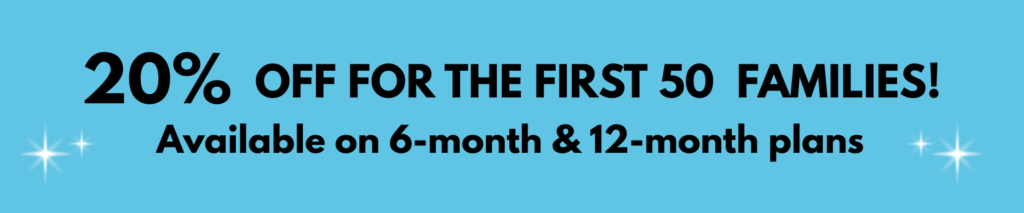 20% off launch offer for first 50 families on 6-month and 12-month Little Wings Letters confidence building subscription for children